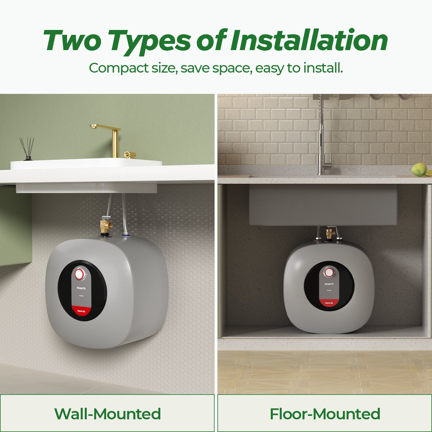 2.5 Gallons Electric Mini Tank Instant Hot Water Heater, Point-of-Use and Under Sink