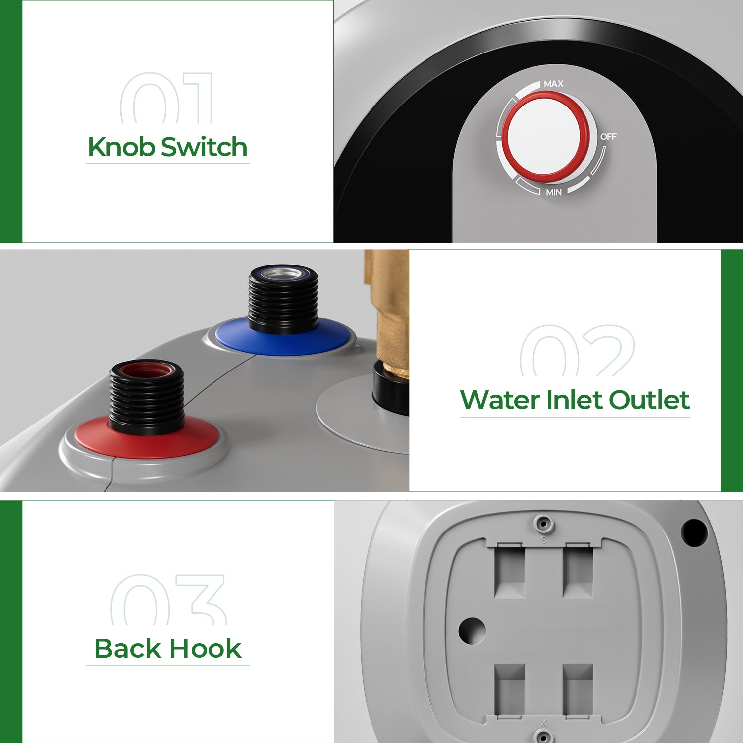 2.5 Gallons Electric Mini Tank Instant Hot Water Heater, Point-of-Use and Under Sink