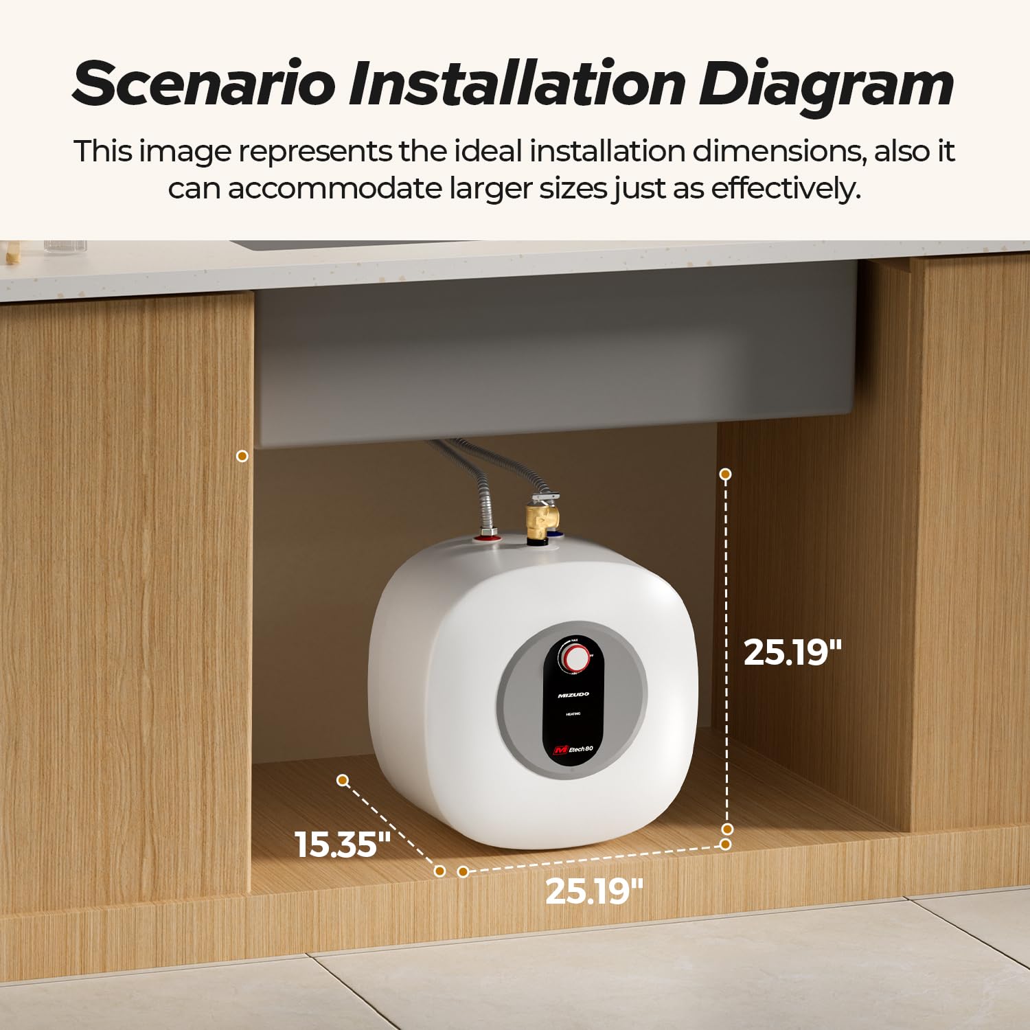 120V 8-Gallon Electric Mini Tank Under Sink Point-of-Use Instant Hot Water Heater