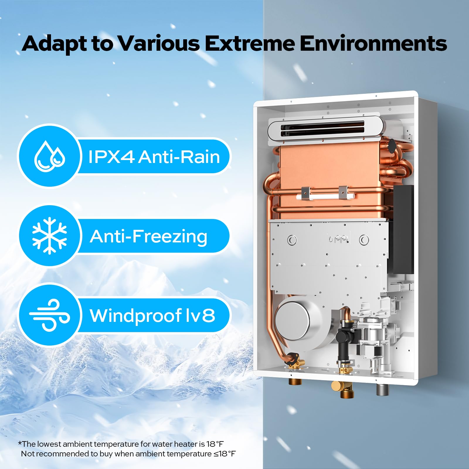 Non-Condensing 5.9 GPM 120,000 BTU -Outdoor Natural Gas/Propane Tankless Water Heater White