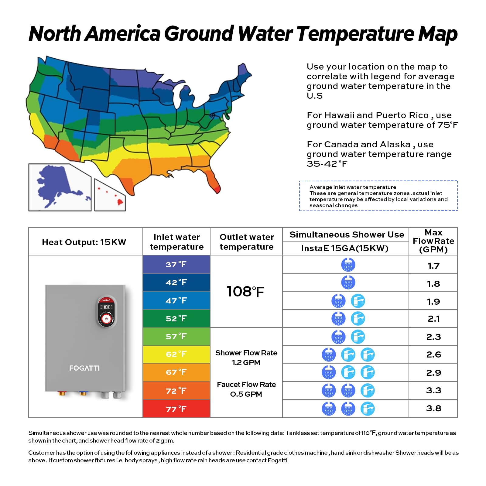 15 kW 3.8 GPM 240-Volt Electric Tankless Water Heater Gray