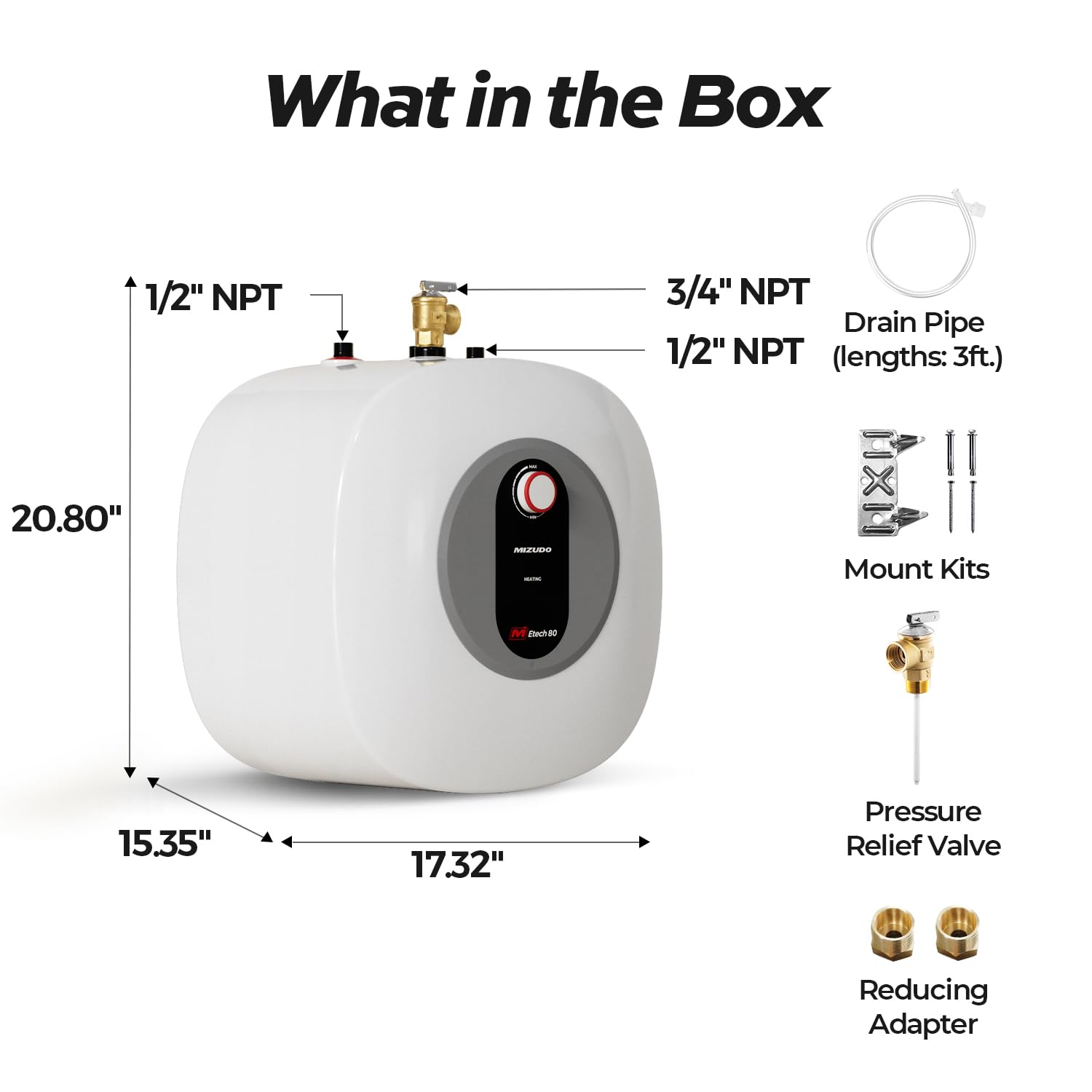 120V 8-Gallon Electric Mini Tank Under Sink Point-of-Use Instant Hot Water Heater