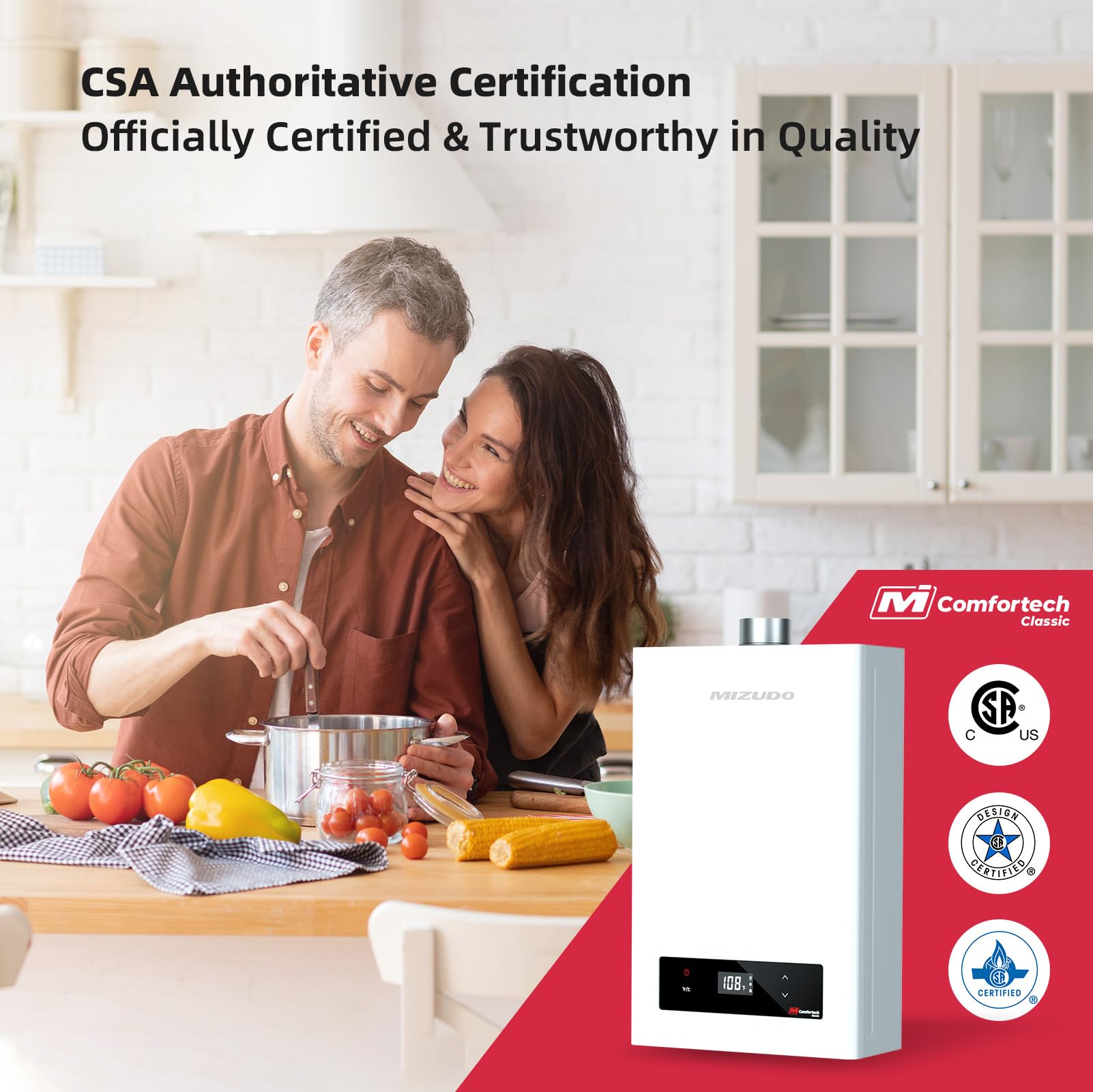 Non-Condensing 5.1 GPM -Indoor Natural Gas/Propane Tankless Water Heater White