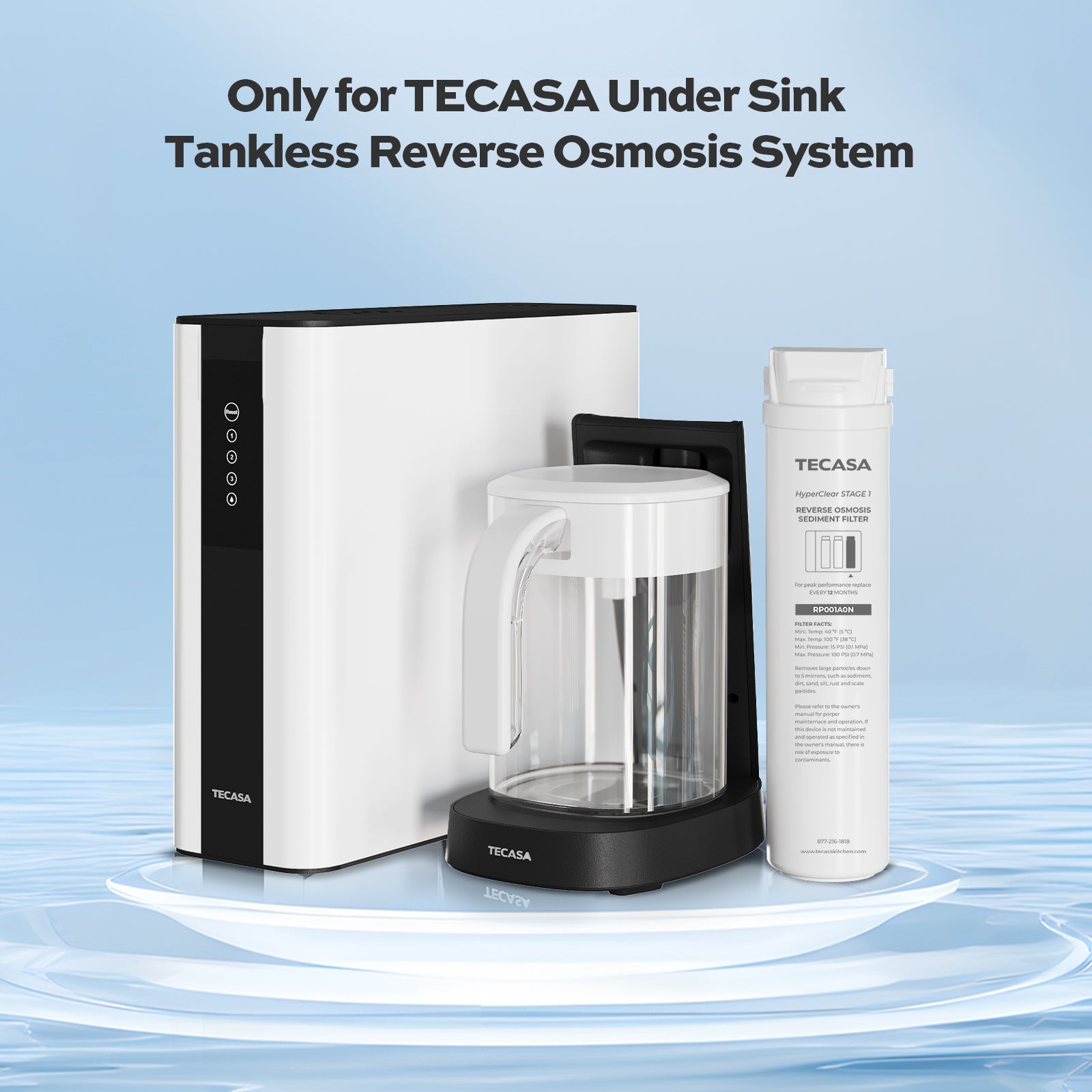 Sediment Filter, Replacement for Under Sink Tankless Reverse Osmosis System