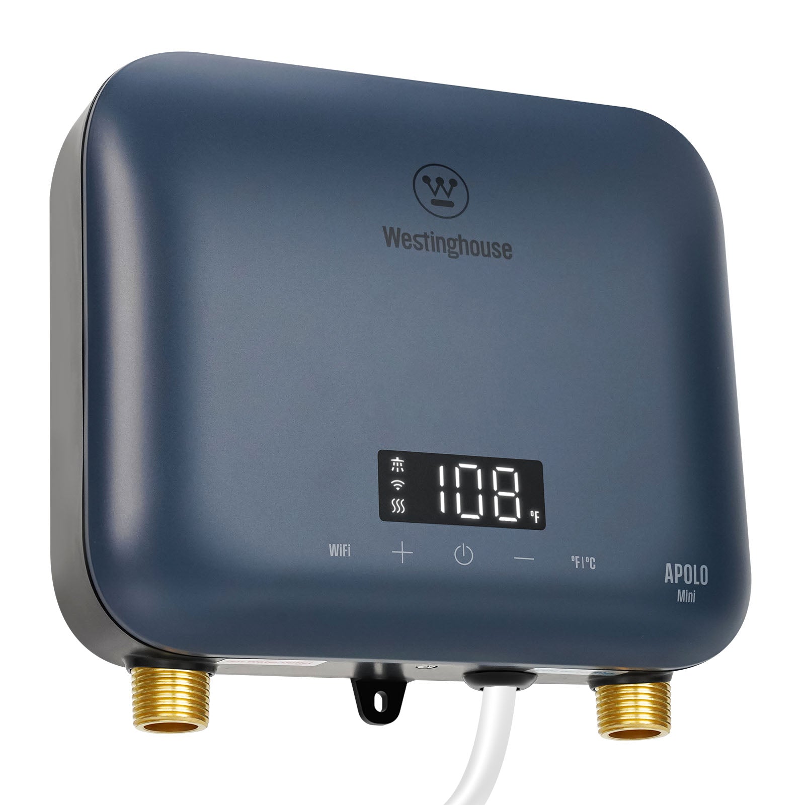 Westinghouse Apolo Mini 6.5kW Tankless Water Heater Electric, 240V Instant Hot Water, Smart WiFi Control, Compatible with Alexa & Google Home, Deep Blue