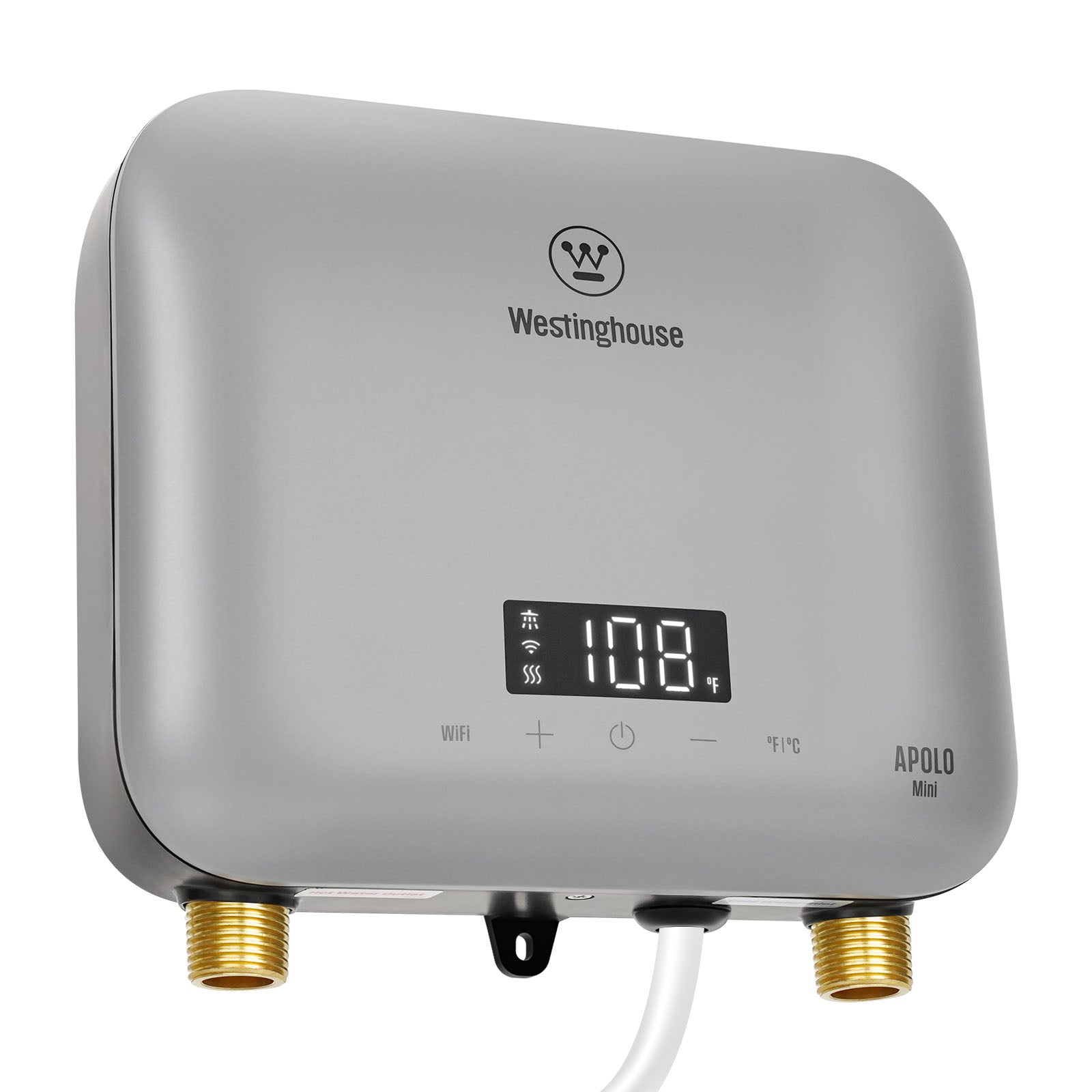 Westinghouse Apolo Mini 8kW Tankless Water Heater Electric, 240V Instant Hot Water, Smart WiFi Control, Compatible with Alexa & Google Home, Gray