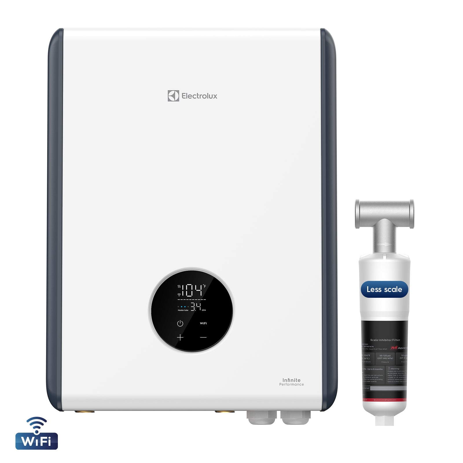 Electrolux 18kW Tankless Water Heater Electric with Wifi and Scale Inhibitor, Instant On Demand Smart Hot Water Heater 240V, Max 4.2 GPM, Supply for 2-3 Fixtures, 1℉ Stable Temp, Indoor Installation