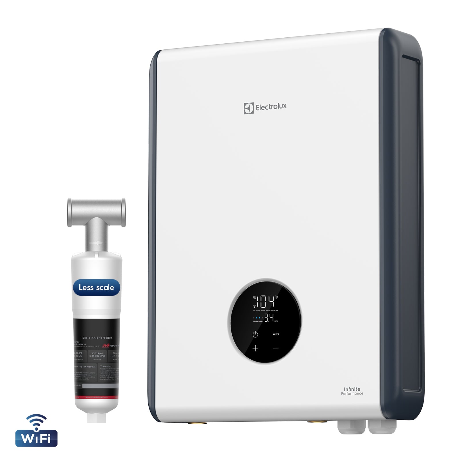 Electrolux 18kW Tankless Water Heater Electric with Wifi and Scale Inhibitor, Instant On Demand Smart Hot Water Heater 240V, Max 4.2 GPM, Supply for 2-3 Fixtures, 1℉ Stable Temp, Indoor Installation