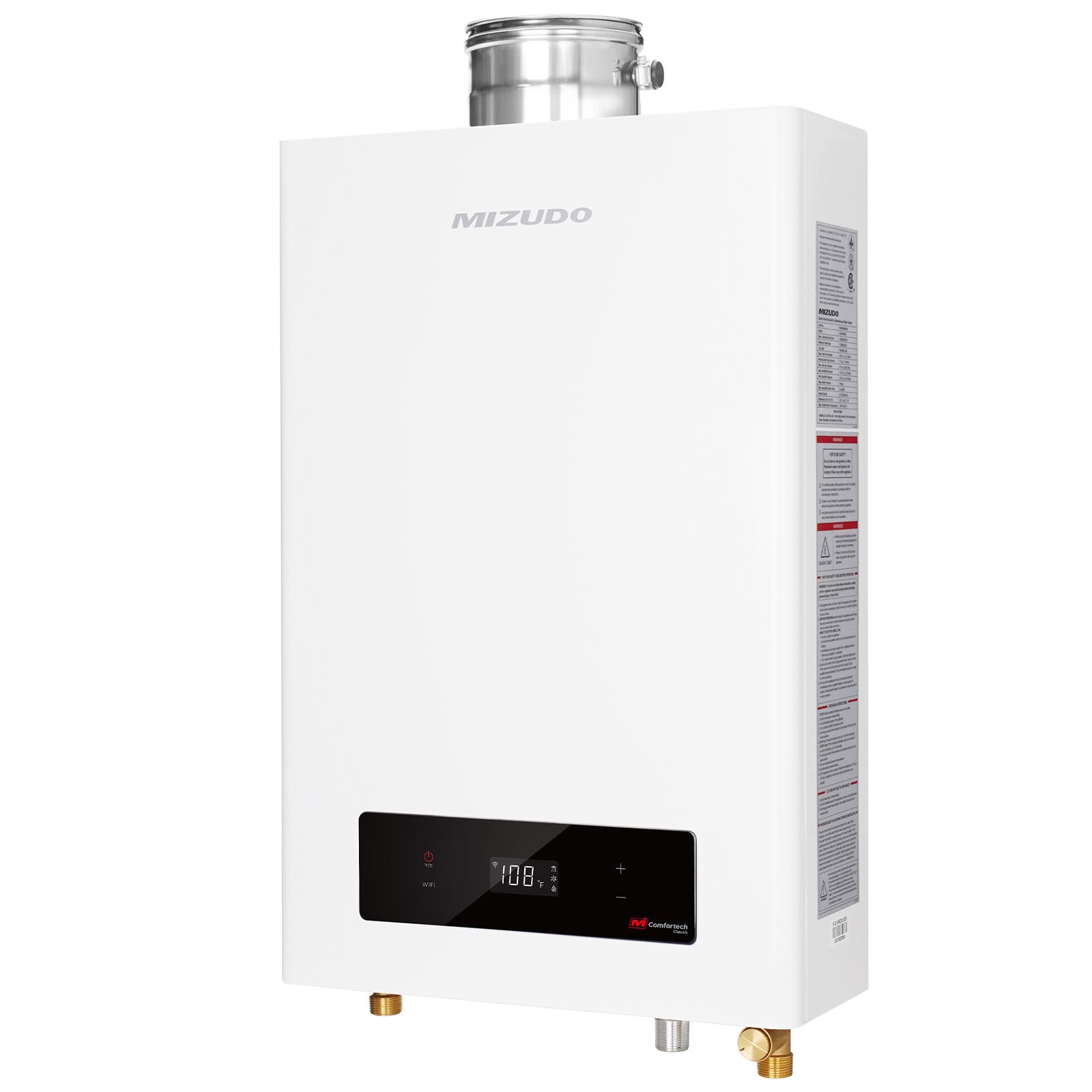 Natural Gas Direct Vent Tankless Water Heater, MIZUDO Max 7.9 GPM, 180,000 BTU, WiFi-Enabled, CSA Certified, Indoor Non-Condensing Instant Hot Water Heater for Residential Whole House