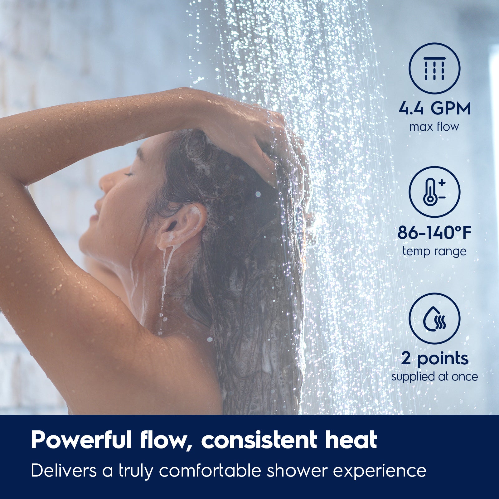 Electrolux 18kW Tankless Water Heater Electric with Wifi and Scale Inhibitor, Instant On Demand Smart Hot Water Heater 240V, Max 4.2 GPM, Supply for 2-3 Fixtures, 1℉ Stable Temp, Indoor Installation