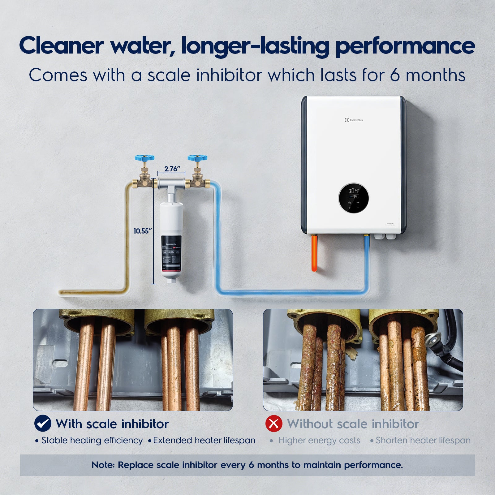 Electrolux 18kW Tankless Water Heater Electric with Wifi and Scale Inhibitor, Instant On Demand Smart Hot Water Heater 240V, Max 4.2 GPM, Supply for 2-3 Fixtures, 1℉ Stable Temp, Indoor Installation