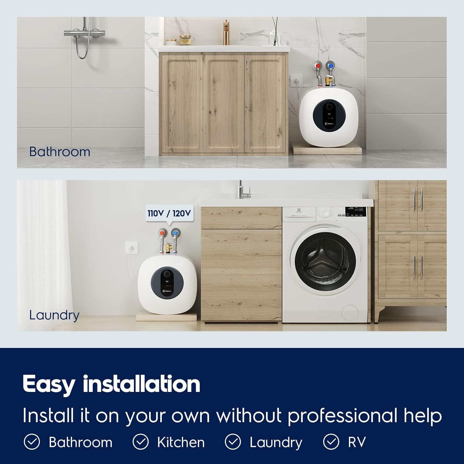 Electrolux Electric Tank Water Heater 8 Gallon, On Demand Point of Use Hot Water Heart, Eliminate Time for Hot Water, 2026 Early Release