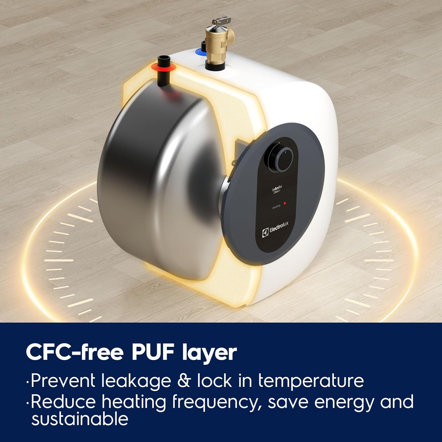 Electrolux Mini Tank Water Heater Electric 2026 Early Release, 4 Gallon On-Demand Under-Sink Instant Small Hot Water Heater Wall or Floor Mounted