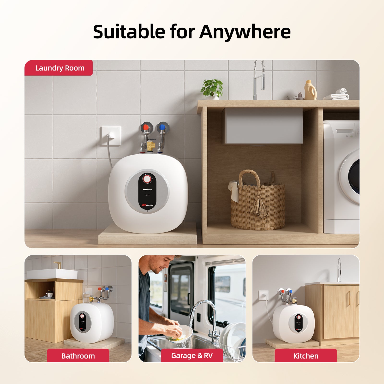 120V 8-Gallon Electric Mini Tank Under Sink Point-of-Use Instant Hot Water Heater