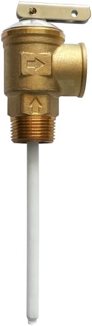 Temperature and Pressure Relief Valve 3/4" NPT Threaded, 210°F 150PSI with 4" Probe