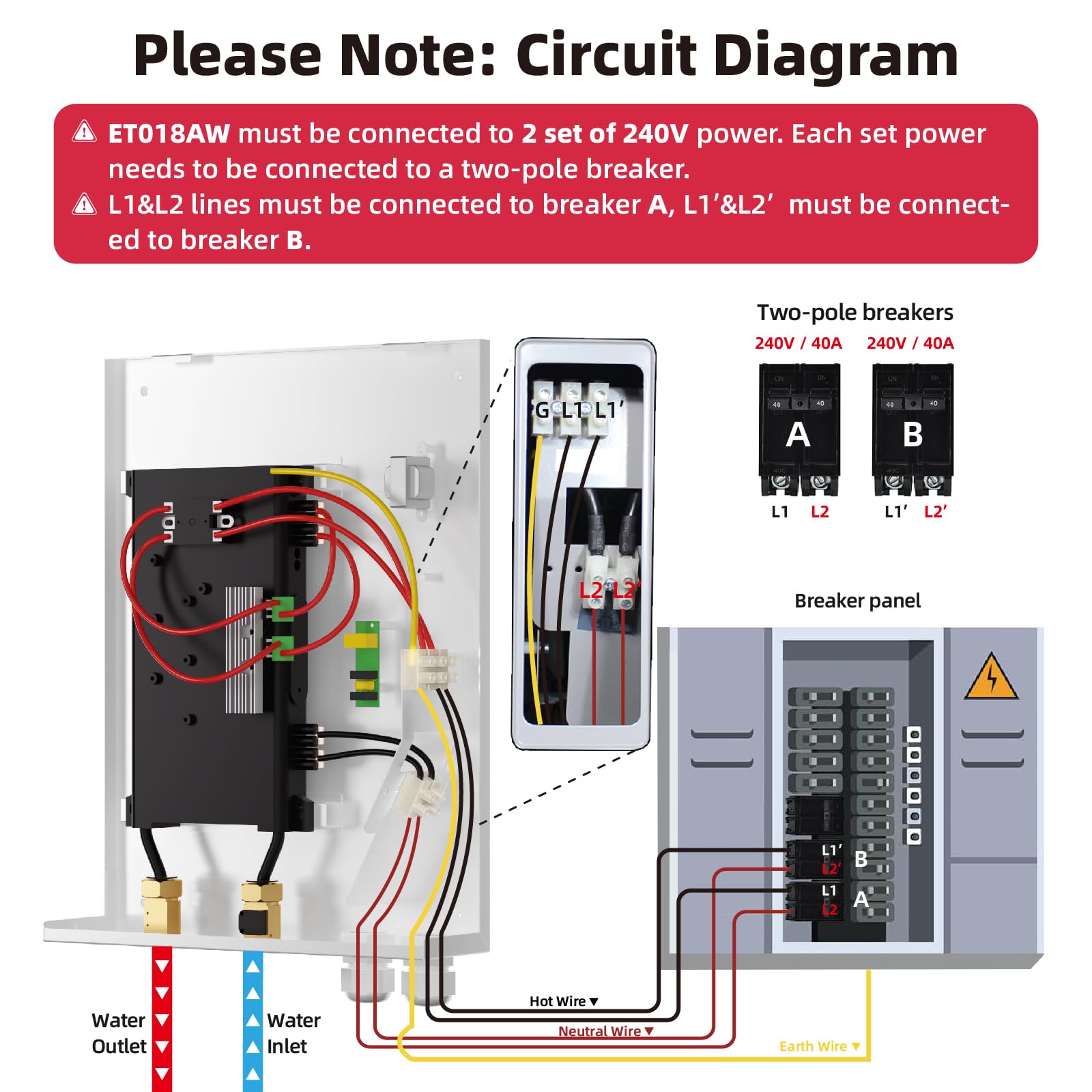 18 kW 4.4 GPM 240-Volt   Electric Tankless Water Heater