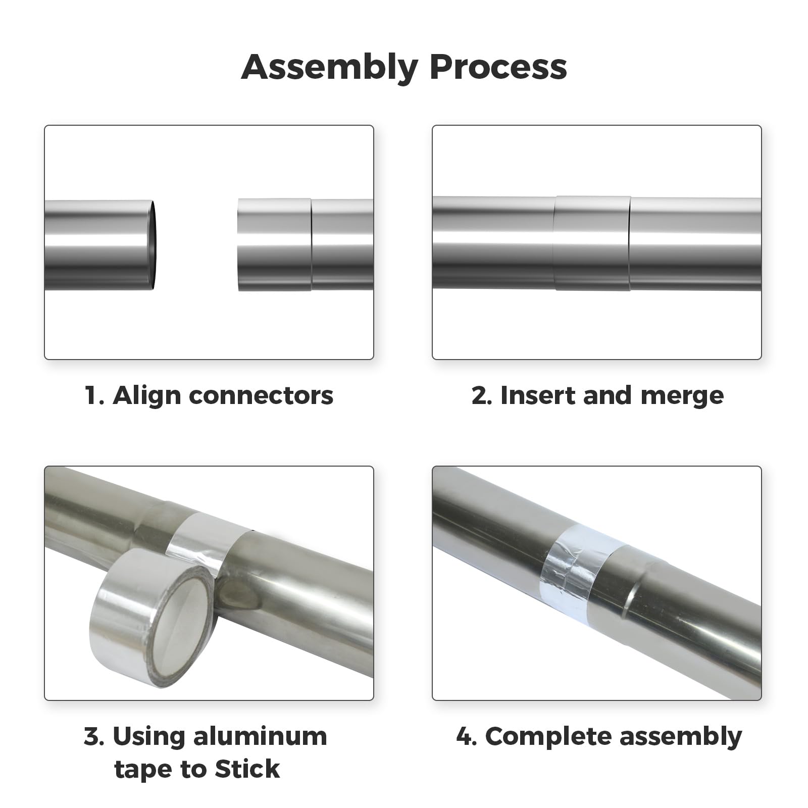 3" OD x 12.6" Length Stainless Steel Direct Vent Straight Pipe, 2PCS, Ideal for Water Heater Ventilation and Ductwork