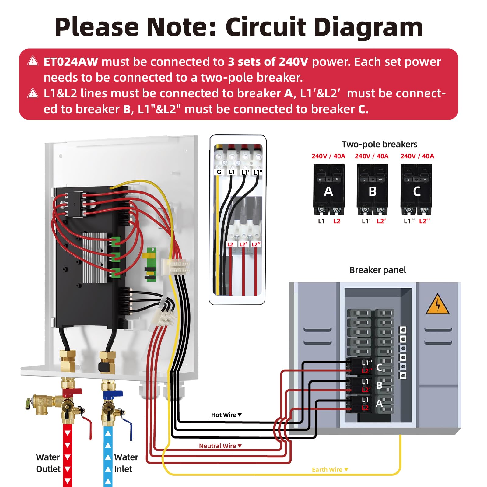 24 kW 4.8 GPM 240-Volt  Electric Tankless Water Heater