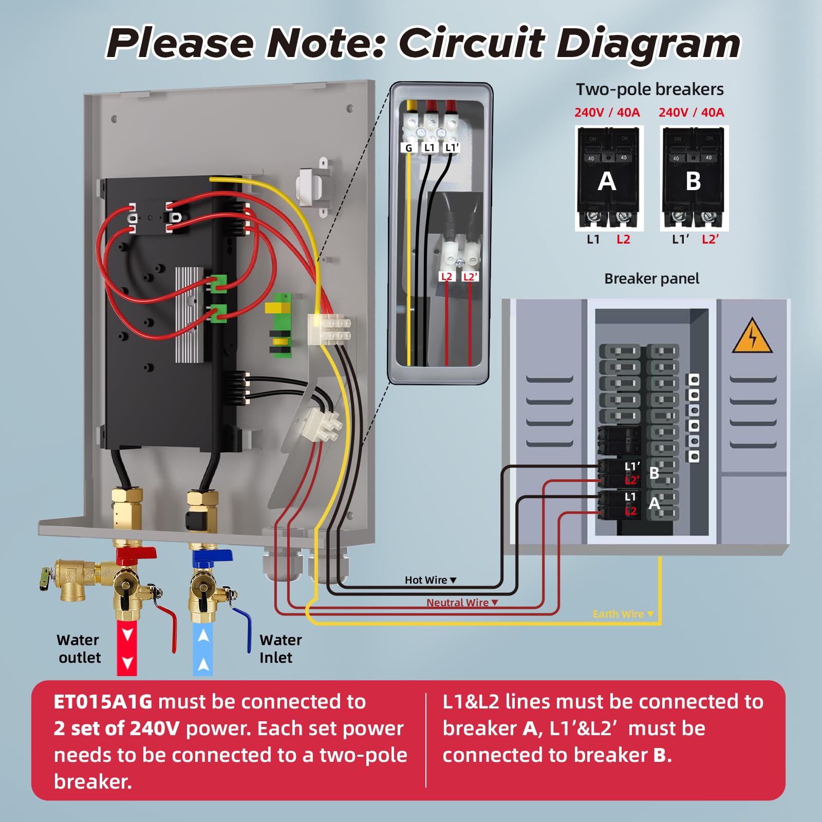 15 kW 3.8 GPM 240-Volt  Electric Tankless Water Heater Gray