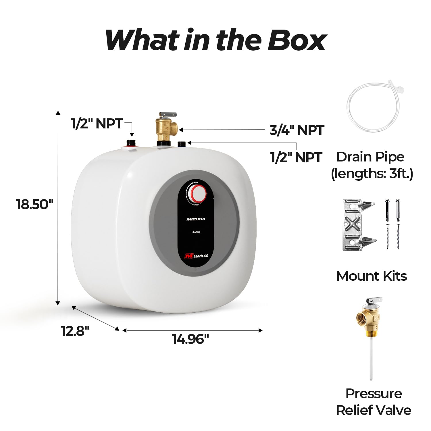 120V 4 Gallons Electric Mini Tank Under Sink Point-of-Use Instant Hot Water Heater