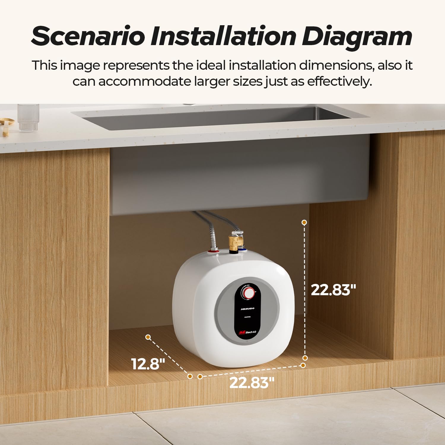 120V 4 Gallons Electric Mini Tank Under Sink Point-of-Use Instant Hot Water Heater